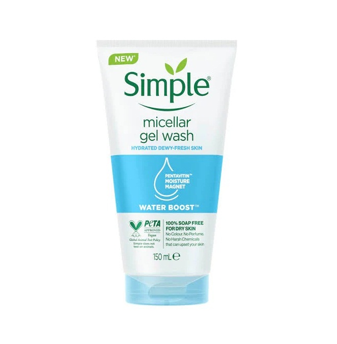 Simple - Water Boost Micellar Facial Gel Wash - 150ml