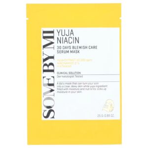 SOME BY MI - Yuja Niacin - 30 Day Blemish Care Serum Beauty Mask - 1 Sheet Mask - 25g